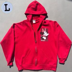 Vintage Disneyland Resort Disney Minnie Mouse Full Zip Up Hoodie Jacket